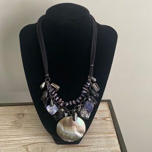 Iridescent stone necklace